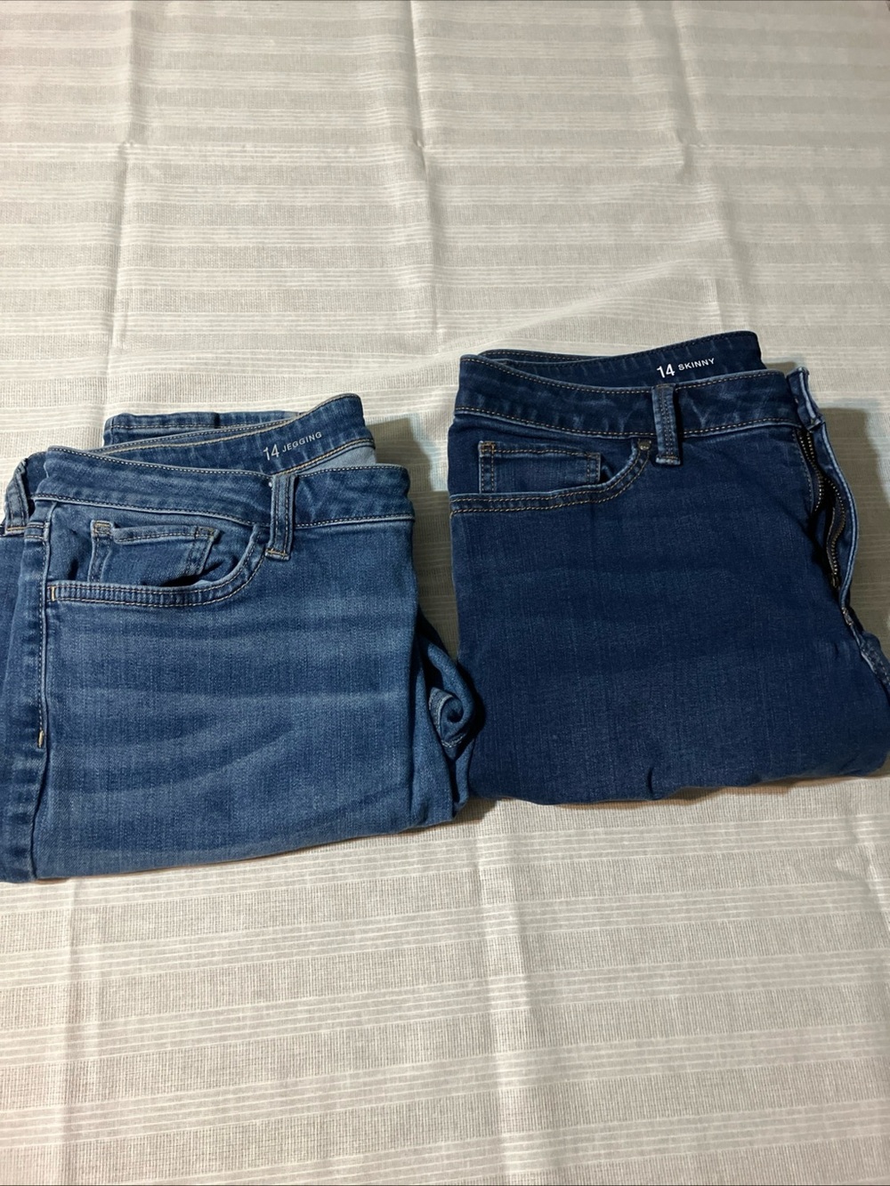 Lot Of 2 Used Ana Women's Denim Jeans Blue Size 14 Skinny & Jegging